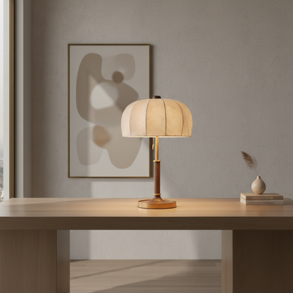 Luminara | Elegant Vintage Brass Dome Bedside Table Lamp for Bedroom