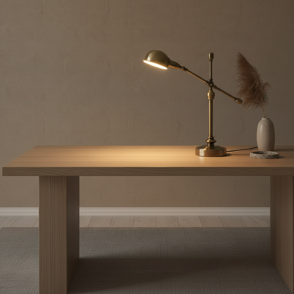 Luminara | Elegant Adjustable Metallic Dome Desk Lamp for Home Office