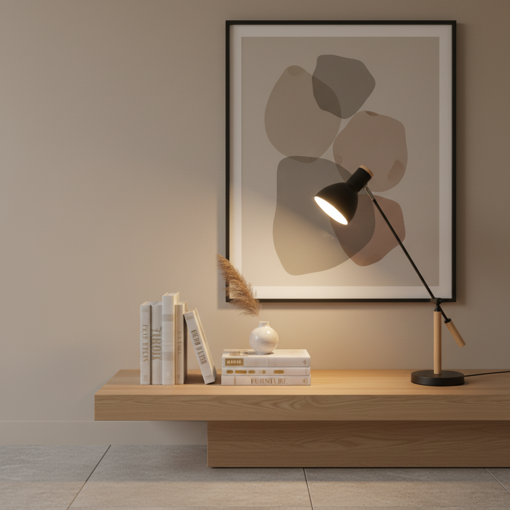 Luminara | Modern Adjustable Wood and Metal Desk Lamp for Reading