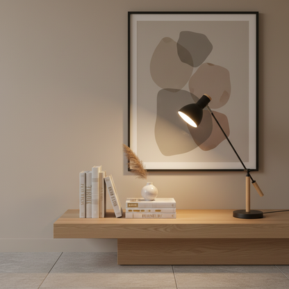 Luminara | Modern Adjustable Wood and Metal Desk Lamp for Reading
