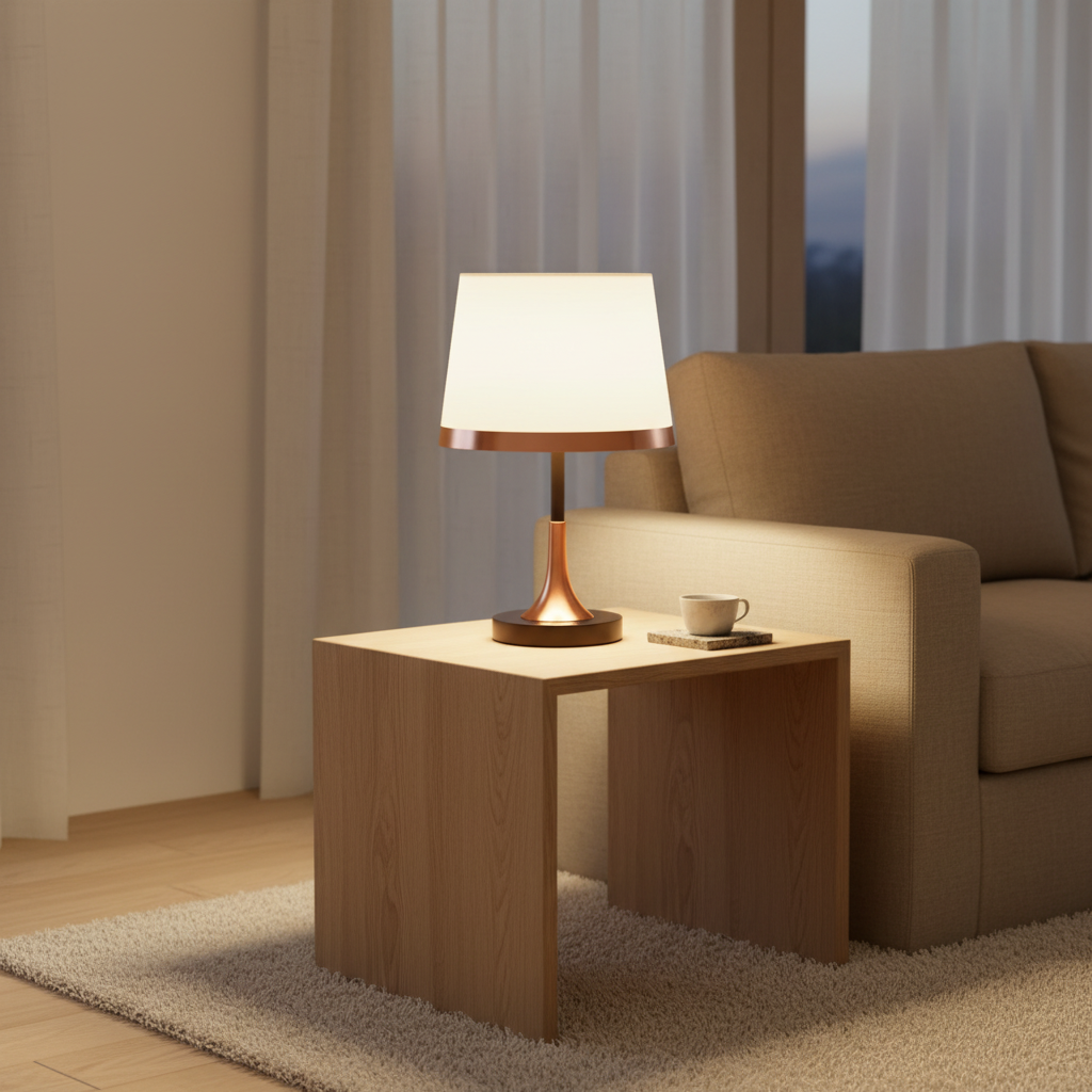 Luminara | Elegant Modern Brass White Table Lamp for Bedroom & Desk