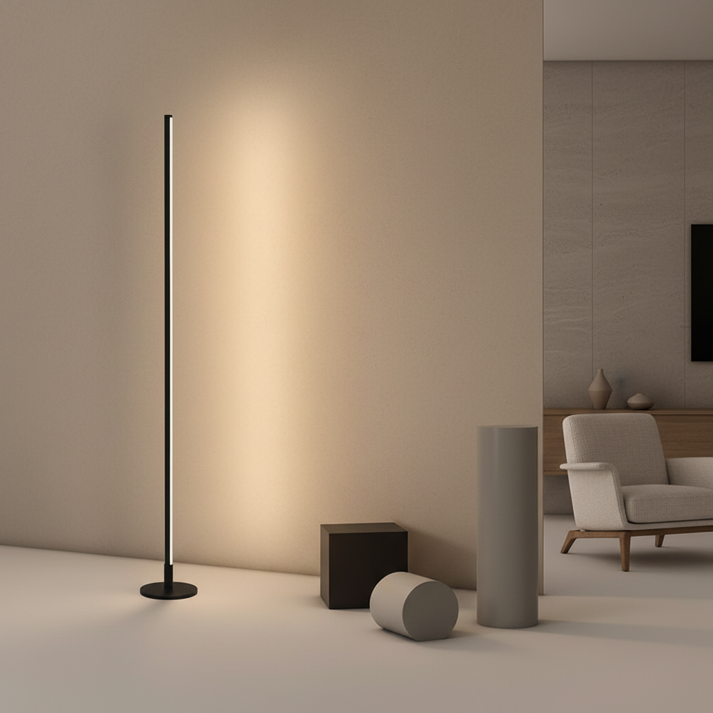 Luminara | Sleek Modern Aluminum Standing Floor Lamp for Ambient Lighting