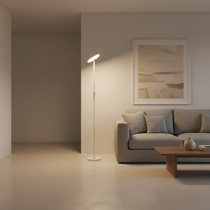 Luminara | Modern Black Adjustable Uplight Floor Reading Lamp