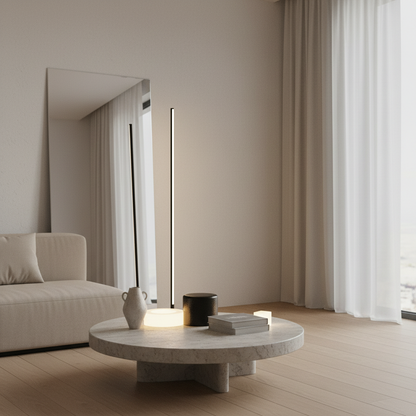 Luminara | Sleek Modern Aluminum Standing Floor Lamp for Ambient Lighting