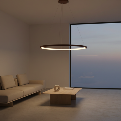 Luminara | Modern Sleek Aluminum Circle Chandelier Light Fixture
