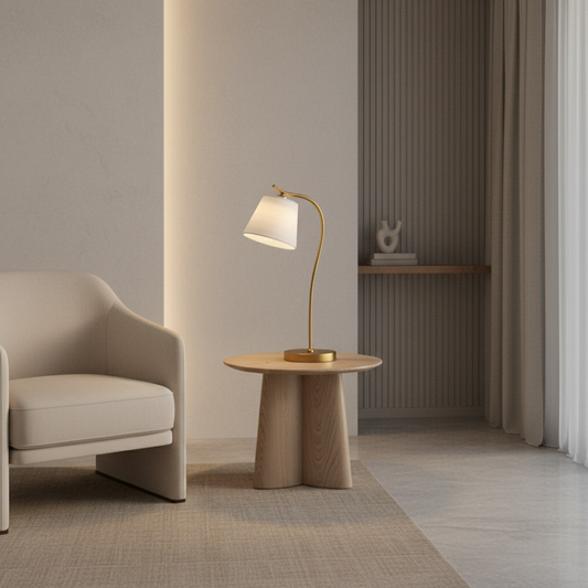 Luminara | Elegant Modern Gooseneck Desk Lamp with Fabric Shade