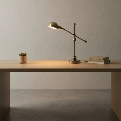Luminara | Elegant Adjustable Metallic Dome Desk Lamp for Home Office