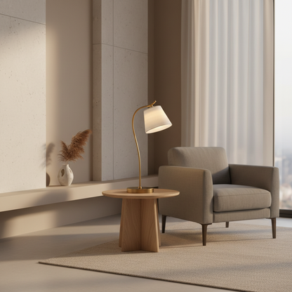 Luminara | Elegant Modern Gooseneck Desk Lamp with Fabric Shade