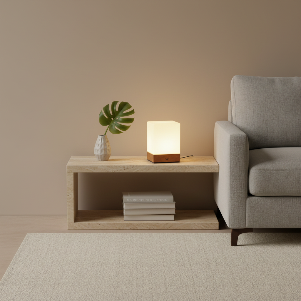 Naturalis | Elegant Minimalist Cordless LED Table Lamp with Wood Base
