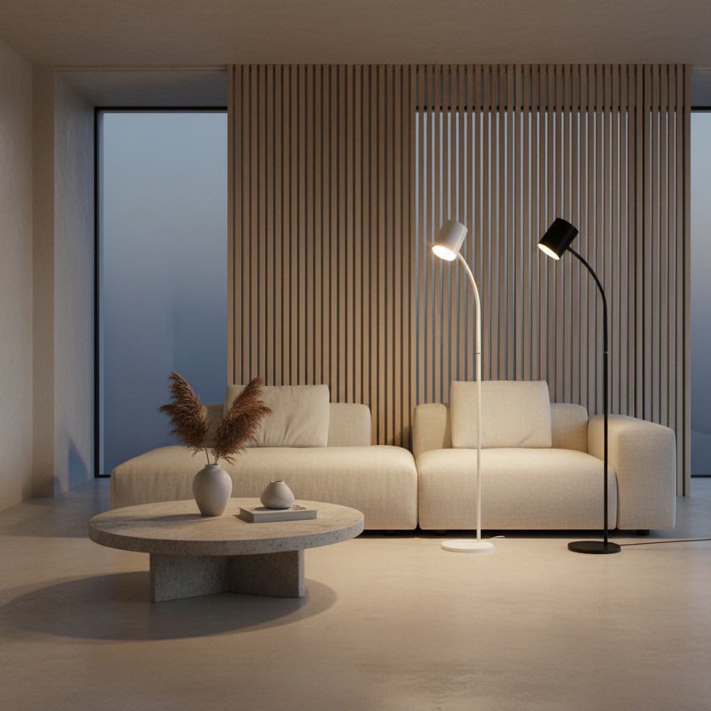 Luminara | Modern Adjustable Black Floor Lamp for Living Room Lighting