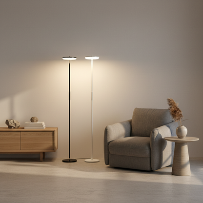 Luminara | Modern Black Adjustable Uplight Floor Reading Lamp