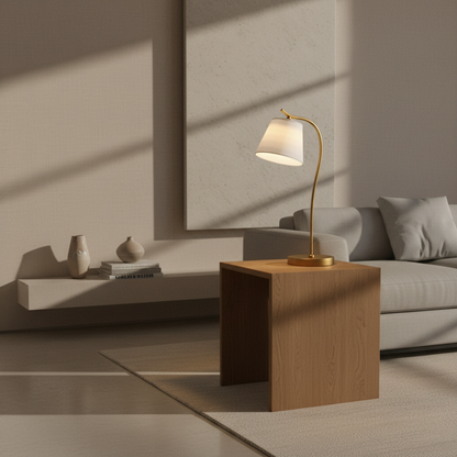 Luminara | Elegant Modern Gooseneck Desk Lamp with Fabric Shade