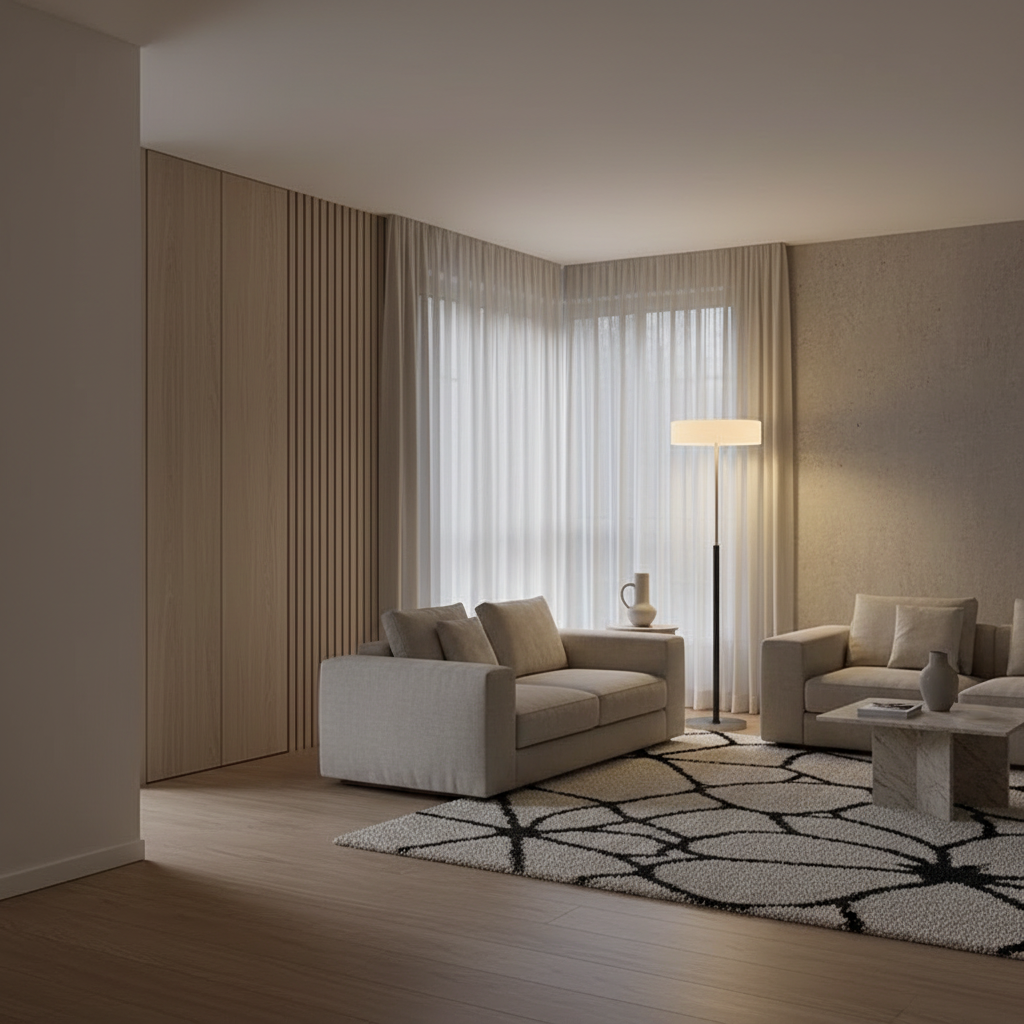 Luminara | Stylish Modern Floor Lamp with Frosted Glass Shade
