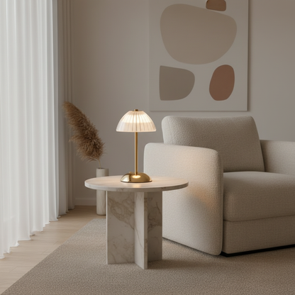 BrassLuxe | Stylish Cordless Battery Operated Bedside Table Lamp