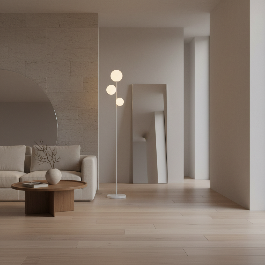 Lunara | Modern Elegant 3-Light Black Floor Lamp with Adjustable Colors