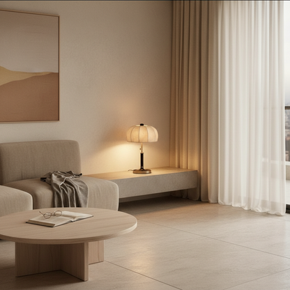 Luminara | Elegant Vintage Brass Dome Bedside Table Lamp for Bedroom