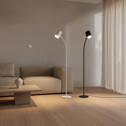 Luminara | Modern Adjustable Black Floor Lamp for Living Room Lighting
