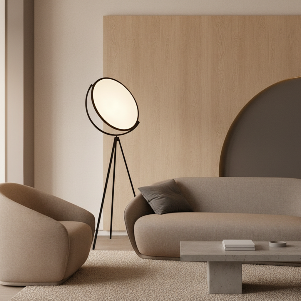 Nocturna | Modern Adjustable Black Metal Tripod Floor Lamp