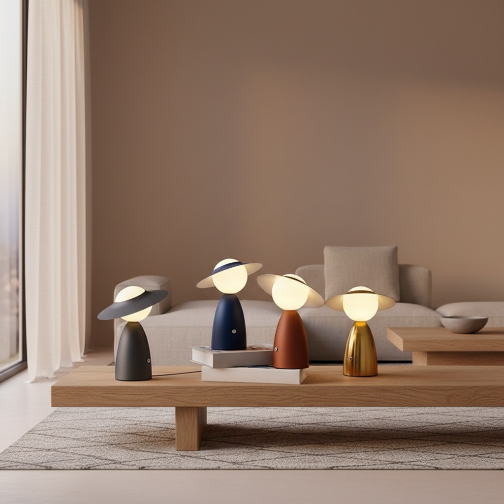 ScarecrowGlow | Whimsical Cordless LED Accent Table Lamp for Bedside Use