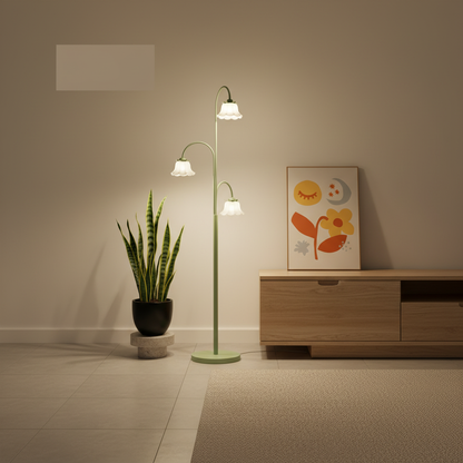 TulipGlow | Stylish Modern Arc Floor Lamp with Three Dimmable Lights