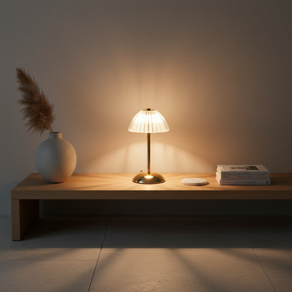 BrassLuxe | Stylish Cordless Battery Operated Bedside Table Lamp