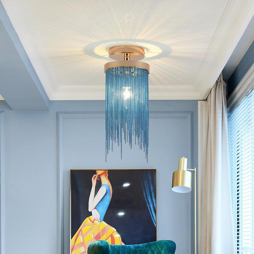 TasselGlow | Elegant Modern Farmhouse Flush Mount Ceiling Light