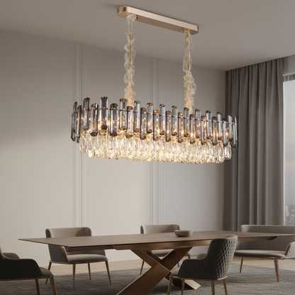 LustraSphere | Elegant Modern Crystal Chandelier with Gold Accents