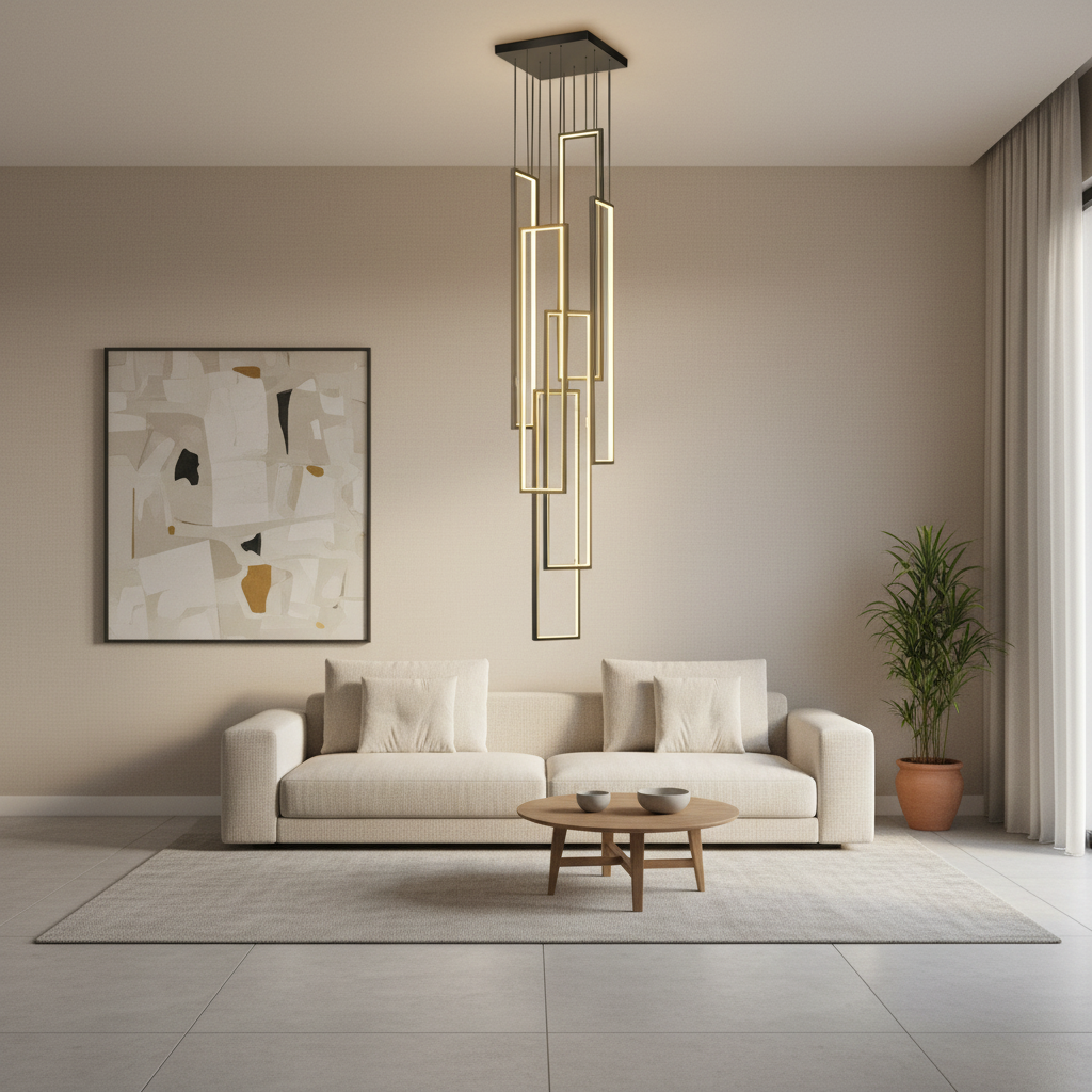 NordicElegance | Modern Black Adjustable LED Duplex Chandelier
