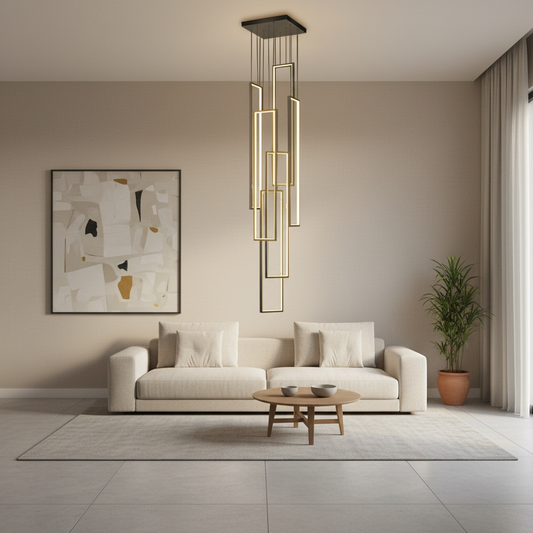 NordicElegance | Modern Black Adjustable LED Duplex Chandelier