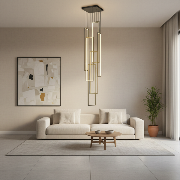 NordicElegance | Modern Black Adjustable LED Duplex Chandelier