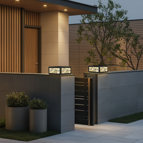 Lumosquare | Stylish Modern Solar Garden Pillar Light Fixture