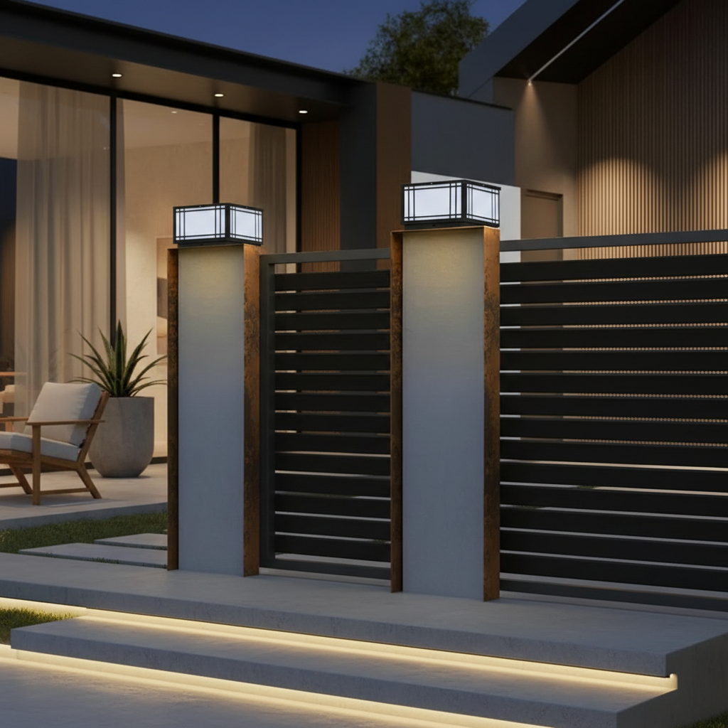 Luminara | Elegant Modern Stainless Steel Outdoor Pillar Light