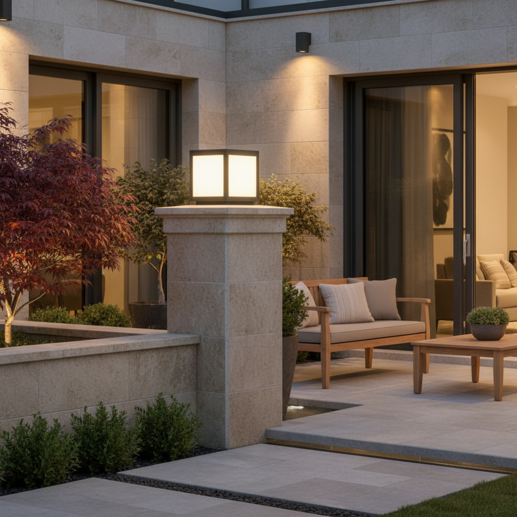 Geometra | Stylish Modern Black Solar Outdoor Wall Light Fixture