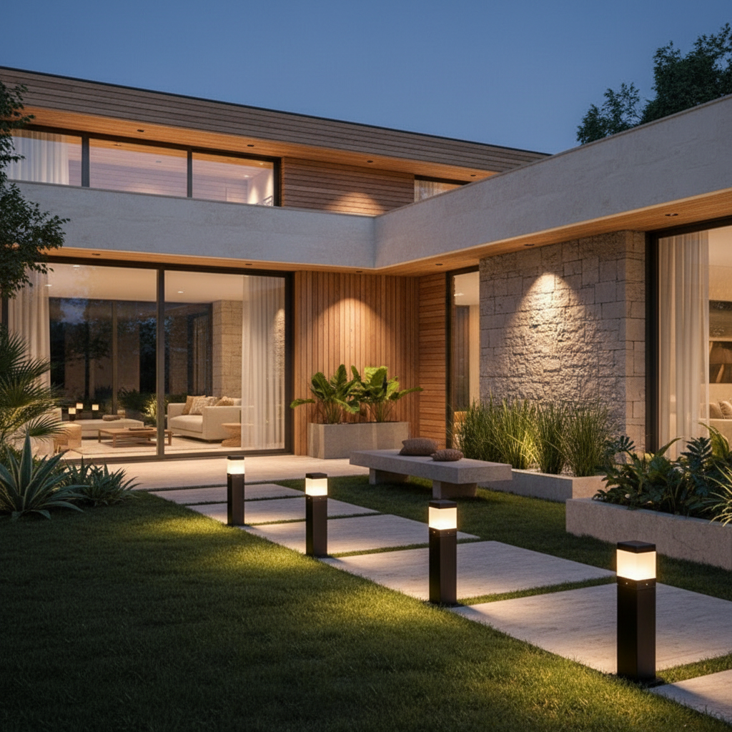 Luminara | Modern Sleek Outdoor Garden Bollard Light Fixture