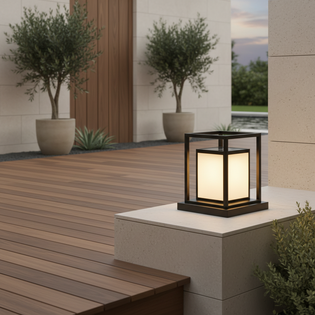 Luminara | Stylish Black Outdoor Wall Lantern with Solar Power Option