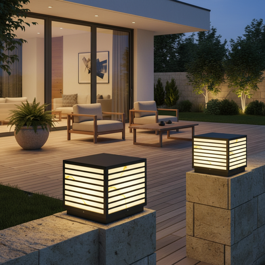 LumiaStone | Elegant Weatherproof Solar Outdoor Pillar Light