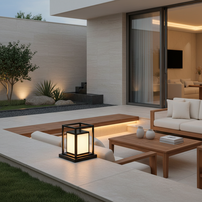 Luminara | Stylish Black Outdoor Wall Lantern with Solar Power Option