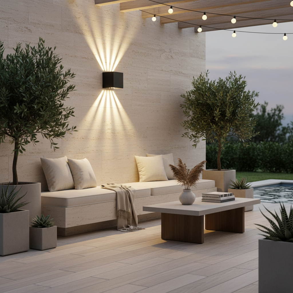 Luminara | Stylish Black Outdoor Wall Lantern With Up and Down Lights