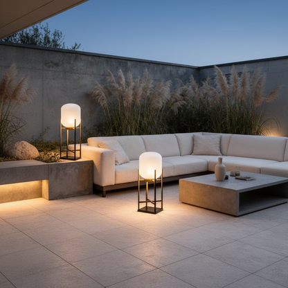 Luminara | Stylish Retro-Modern Outdoor Solar Lantern with Dual Power Options