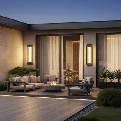 Luminara | Sleek Black Outdoor Wall Light Modern Sconce Fixture