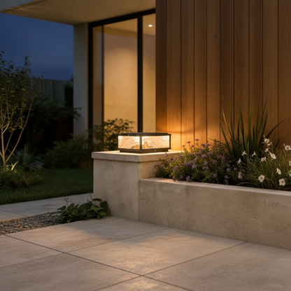 Modern Square Solar Garden Light | Outdoor Pathway LED Landscape Lamp
