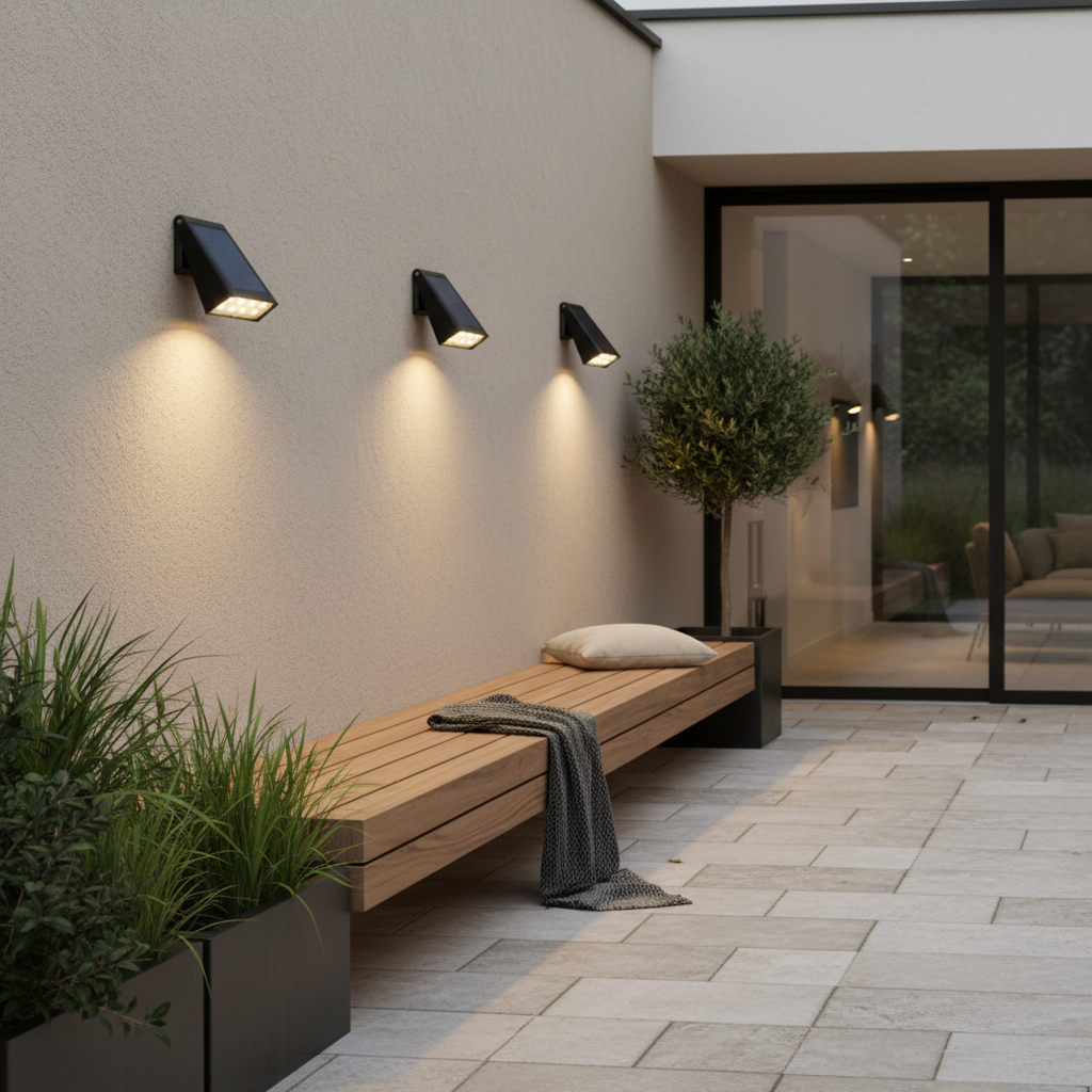 Solar Outdoor Wall Lantern | Waterproof Adjustable LED Garden Light