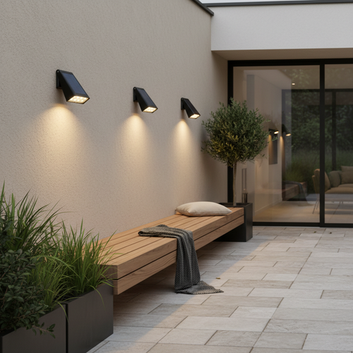 Solar Outdoor Wall Lantern | Waterproof Adjustable LED Garden Light