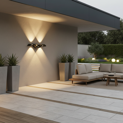 SeagullWave | Modern Up-Down Outdoor Wall Sconce for Dynamic Illumination