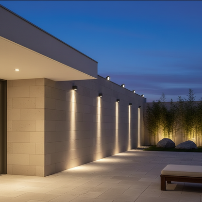 Luminara | Modern Waterproof Outdoor Wall Light with Optical Lens