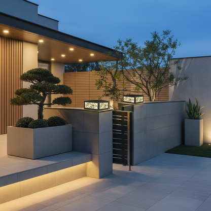 Lumosquare | Stylish Modern Solar Garden Pillar Light Fixture