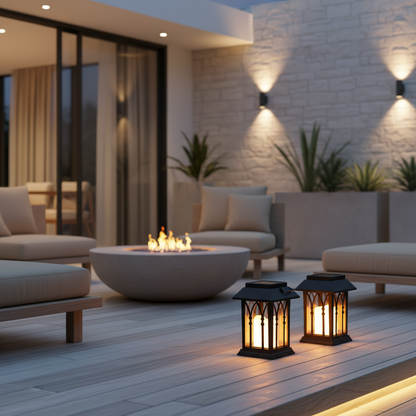 LumiGlow | Stylish Solar Portable LED Candlestick Lantern for Outdoors