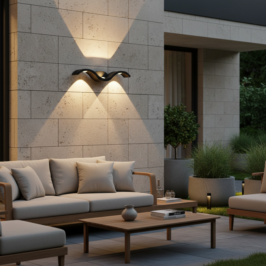 SeagullWave | Modern Up-Down Outdoor Wall Sconce for Dynamic Illumination