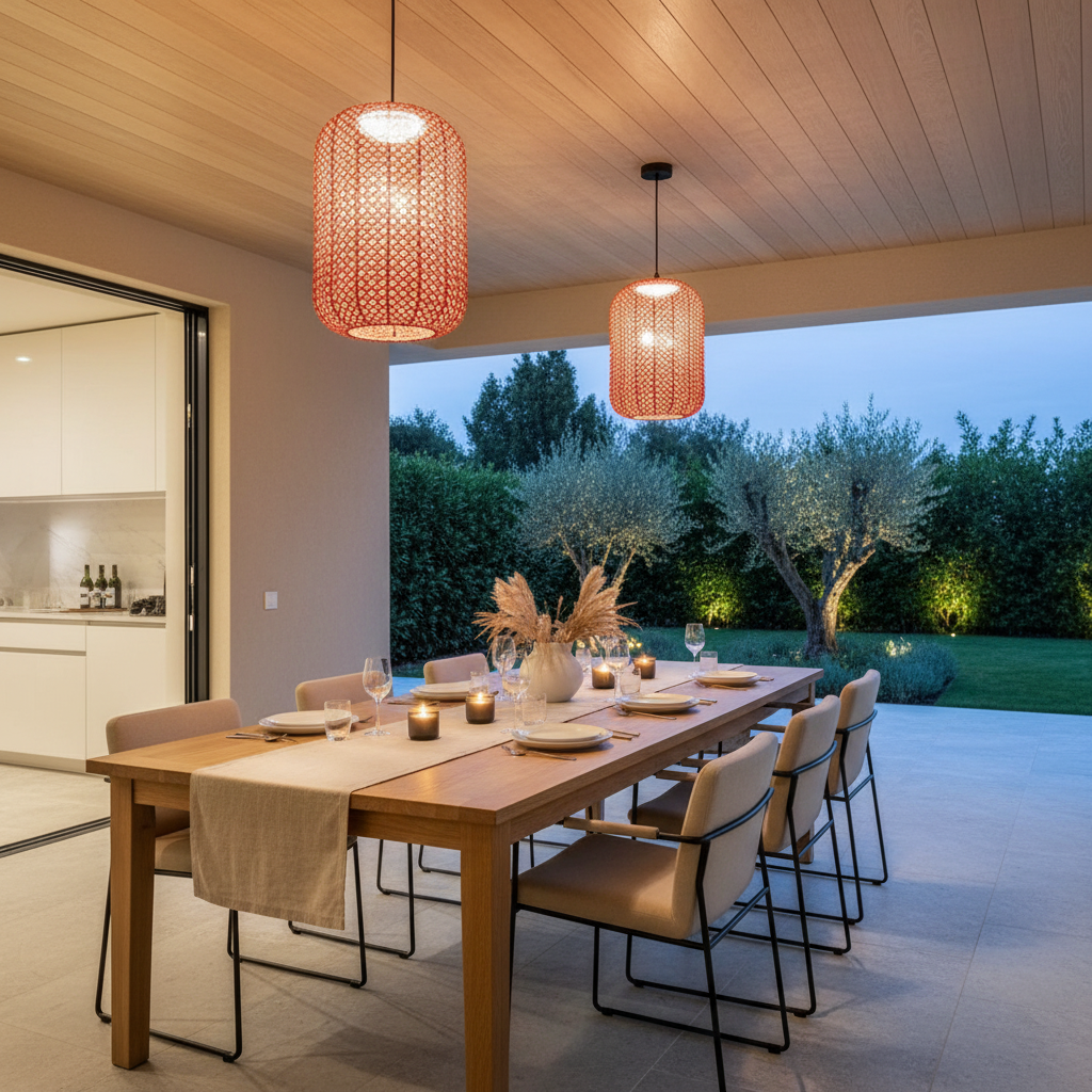 RattanGlow | Stylish Waterproof Outdoor Pendant Light Fixture