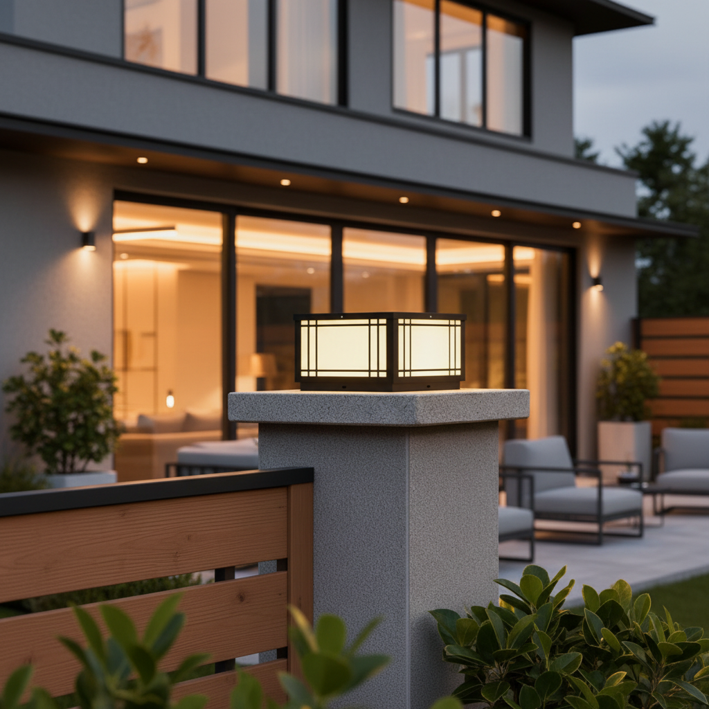 Luminara | Elegant Modern Stainless Steel Outdoor Pillar Light